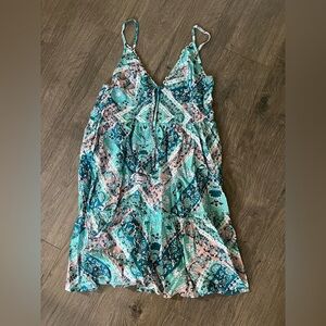 CUPSHE Boho Patchwork Sundress Size Small NWOT worn once flattering summer blue